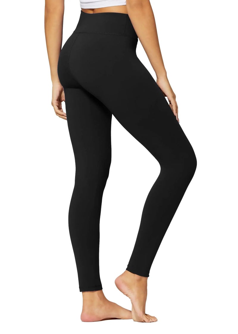 Conceited Leggings for Women - High Waisted - Soft - Casual - Black - Small - Medium - Image 1